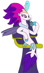 Size: 1789x3002 | Tagged: safe, artist:supahdonarudo, imported from derpibooru, queen novo, seapony (g4), series:novoember, my little pony: the movie, bubble, cup, drinking, sassy, simple background, sitting, text, throne, transparent background, your tears are delicious, zero fucks given