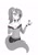 Size: 2480x3508 | Tagged: safe, artist:shanadessaint, imported from derpibooru, oc, oc only, oc:plava, anthro, unicorn, bedroom eyes, black and white, choker, clothes, grayscale, horn, mane, monochrome, ponytail, snow globe, solo, tail, wip