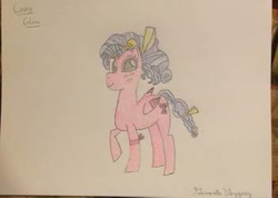 Size: 351x250 | Tagged: safe, artist:vazquezg19, imported from derpibooru, cozy glow, pegasus, pony, a better ending for cozy, cutie mark, female, freckles, lesbian, ribbon, solo, traditional art
