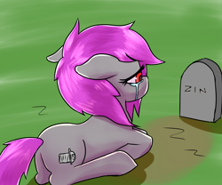 Size: 2400x2000 | Tagged: safe, artist:fluor1te, imported from derpibooru, oc, oc only, oc:fluorite, earth pony, pony, crying, facing away, female, mare, mourning, solo