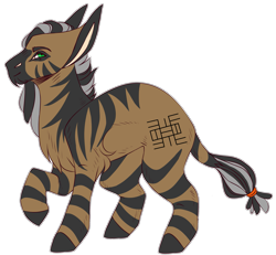 Size: 2353x2178 | Tagged: safe, artist:sleepy-nova, imported from derpibooru, oc, oc:mponyaji, hybrid, pony, zebroid, zony, crouching, magical lesbian spawn, male, offspring, parent:meadowbrook, parent:zecora, roached back, simple background, solo, transparent background