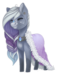 Size: 516x679 | Tagged: safe, artist:shady-bush, imported from derpibooru, oc, oc only, oc:nebula, earth pony, pony, cloak, clothes, eyes closed, female, grin, mare, simple background, smiling, solo, transparent background