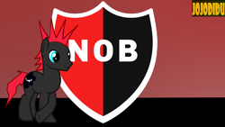 Size: 1366x768 | Tagged: safe, artist:jojodidu, imported from derpibooru, oc, oc only, earth pony, pony, argentina, emblem, football, newell's old boys, ponified, solo, sports