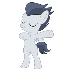 Size: 8000x8000 | Tagged: safe, artist:optimusv42, imported from derpibooru, rumble, pegasus, pony, bipedal, chest pounding, colt, eyes closed, foal, male, simple background, solo, transparent background, vector