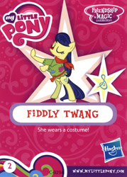 Size: 572x800 | Tagged: safe, imported from derpibooru, fiddlesticks, earth pony, pony, apple family member, card, clothes, costume, female, mare, merchandise, official, text