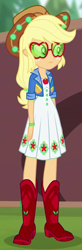 Size: 225x685 | Tagged: safe, imported from derpibooru, screencap, applejack, equestria girls, festival filters, spoiler:eqg series (season 2), cropped, female, music festival outfit, solo, sunglasses