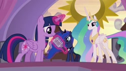 Size: 1920x1080 | Tagged: safe, imported from derpibooru, screencap, princess celestia, princess luna, twilight sparkle, twilight sparkle (alicorn), alicorn, pony, the summer sun setback, magic, microphone