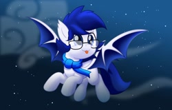 Size: 800x512 | Tagged: safe, artist:jhayarr23, imported from derpibooru, oc, oc only, oc:blitzsnow, bat pony, pony, clothes, glasses, male, movie accurate, scarf, solo, stallion, tongue out