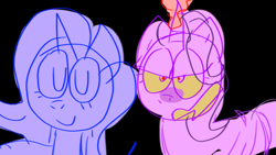 Size: 640x360 | Tagged: safe, artist:helikedtoburnthings, imported from derpibooru, starlight glimmer, trixie, pony, all bottled up