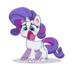 Size: 3000x3000 | Tagged: safe, alternate version, artist:senaelik, imported from derpibooru, rarity, pony, unicorn, my little pony: pony life, female, g4.5, mare, open mouth, simple background, solo, unshorn fetlocks, white background