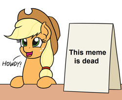 Size: 1100x900 | Tagged: safe, artist:mkogwheel edits, edit, imported from derpibooru, applejack, earth pony, pony, applejack's sign, dead meme, female, meme, op is a duck, op is wrong, sign, simple background, solo, truth, white background