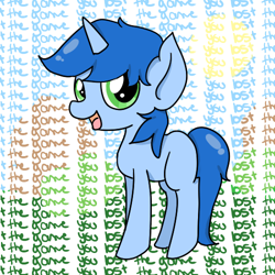 Size: 500x500 | Tagged: safe, artist:wisheslotus, imported from derpibooru, oc, oc only, pony, unicorn, horn, male, mantra, smiling, solo, speech, stallion, text, unicorn oc
