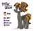 Size: 1200x1091 | Tagged: safe, artist:flutterthrash, imported from derpibooru, oc, oc only, oc:mythic dawn, bat pony, pony, bat pony oc, commission, cutie mark, fangs, hair tie, looking at you, ponytail, purple eyes, reference sheet, simple background, smiling, solo, standing, white background
