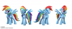 Size: 1969x800 | Tagged: safe, artist:andrew hickinbottom, imported from derpibooru, rainbow dash, pony, 3d, 3d model, female, solo