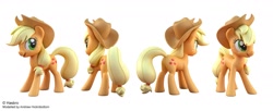 Size: 1969x800 | Tagged: safe, artist:andrew hickinbottom, imported from derpibooru, applejack, earth pony, pony, 3d, 3d model, cowboy hat, female, hat, mare, simple background, solo, white background