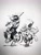 Size: 1536x2048 | Tagged: safe, artist:anticular, imported from derpibooru, oc, oc only, oc:blackjack, oc:littlepip, cyborg, pony, unicorn, fallout equestria, fallout equestria: project horizons, augmented, black and white, clothes, cyber legs, duo, fallout, fanfic, fanfic art, female, glowing horn, grayscale, gritted teeth, gun, handgun, hooves, horn, jumpsuit, level 1 (project horizons), levitation, little macintosh, magic, mare, monochrome, optical sight, pipbuck, revolver, scope, simple background, sword, telekinesis, traditional art, vault suit, weapon, white background