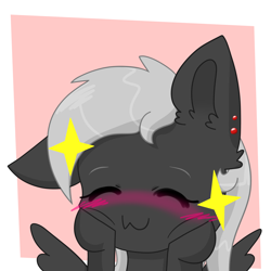 Size: 5000x5000 | Tagged: artist needed, safe, artist:copster, imported from derpibooru, oc, oc only, oc:luriel maelstrom, pegasus, blushing, cheek squish, chibi, cute, ear piercing, eyes closed, male, pegasus oc, piercing, squishy cheeks, stars, trap, uwu, ych result