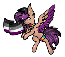 Size: 600x528 | Tagged: safe, artist:hunterthewastelander, imported from derpibooru, oc, oc only, pegasus, pony, asexual pride flag, flag, pegasus oc, pride, simple background, solo, transparent background, two toned wings, wings, ych result