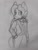 Size: 3456x4608 | Tagged: safe, artist:nexus, artist:snowbankst, imported from derpibooru, oc, oc only, oc:cold front, anthro, pegasus, pony, anthro oc, clothes, cosplay, costume, monochrome, solo, traditional art