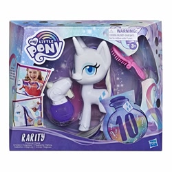 Size: 1500x1500 | Tagged: safe, imported from derpibooru, rarity, pony, unicorn, my little pony: pony life, brush, brushable, doll, female, g4.5, hasbro, irl, mare, merchandise, photo, reveal the magic, toy