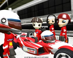 Size: 1000x800 | Tagged: safe, imported from derpibooru, wild fire, oc, pony, bridgestone, cap, car, formula 1, hat, motorsport, race, racecar, shell, shell felix