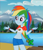 Size: 519x600 | Tagged: safe, edit, edited screencap, imported from derpibooru, screencap, rainbow dash, equestria girls, legend of everfree, clothes, cropped, croptop, discovery kids, female, midriff, short shirt, solo