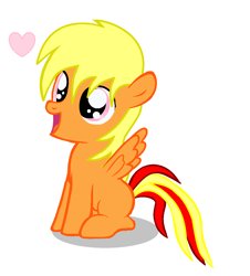 Size: 1072x1184 | Tagged: safe, artist:avchonline, imported from derpibooru, oc, oc only, oc:sean, pegasus, pony, colt, heart, male, open mouth, pegasus oc, sitting, smiling, solo, wings