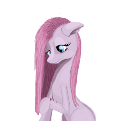 Size: 800x800 | Tagged: safe, artist:auroraswirls, imported from derpibooru, pinkie pie, earth pony, pony, blood, female, mare, pinkamena diane pie, sad, self harm, simple background, solo, white background