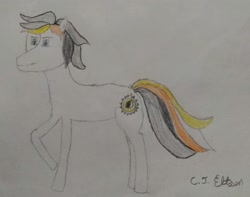 Size: 2401x1889 | Tagged: safe, artist:cjeltson, imported from derpibooru, oc, oc only, oc:lunar shine, earth pony, pony, male, solo, stallion, traditional art