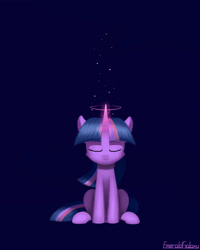 Size: 2000x2500 | Tagged: safe, artist:emeraldgalaxy, imported from derpibooru, twilight sparkle, pony, unicorn, eyes closed, female, halo, solo, unicorn twilight