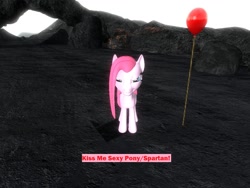 Size: 1024x768 | Tagged: safe, artist:nightmenahalo117, imported from derpibooru, pony, 3d, balloon, it, kiss me, nightmena