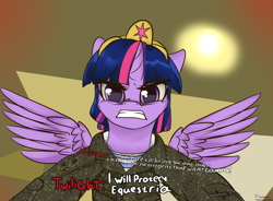 Size: 3400x2500 | Tagged: safe, artist:lakunae, imported from derpibooru, twilight sparkle, alicorn, pony, angry, barkov, call of duty, camouflage, clothes, determination, female, grammar error, gritted teeth, hug, mare, meme, military uniform, misspelling, modern warfare, roman barkov, sgt barkov, soviet, soviet barkov, soviet union, spetsnaz, twilight sparkle (alicorn), urzikstan, ussr barkov