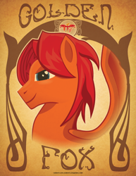 Size: 612x792 | Tagged: safe, artist:samoht-lion, imported from derpibooru, oc, oc only, oc:goldenfox, pegasus, pony, bust, male, modern art, nouveau, pegasus oc, solo, stallion, wings