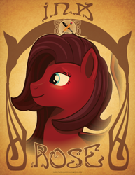 Size: 612x792 | Tagged: safe, artist:samoht-lion, imported from derpibooru, oc, oc only, oc:ink rose, earth pony, pony, bust, earth pony oc, female, mare, modern art, nouveau, solo