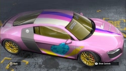 Size: 1280x720 | Tagged: safe, imported from derpibooru, princess cadance, pony, audi, audi r8, car, game screencap, itasha, need for speed, need for speed pro street, video game