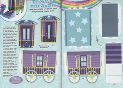 Size: 3211x2297 | Tagged: safe, imported from derpibooru, trixie, pony, arts and crafts, craft, magazine scan, papercraft, trixie's wagon