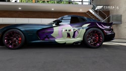 Size: 1024x576 | Tagged: safe, imported from derpibooru, fluttershy, bat pony, pony, bat ponified, car, dodge (car), dodge viper, flutterbat, forza motorsport 5, game screencap, itasha, race swap, srt viper, video game