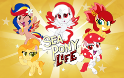 Size: 2500x1576 | Tagged: safe, artist:jhayarr23, imported from derpibooru, oc, oc only, oc:indonisty, oc:kwankao, oc:pearl shine, oc:rosa blossomheart, oc:temmy, alicorn, earth pony, pegasus, pony, project seaponycon, my little pony: pony life, alicorn oc, female, g4.5, horn, indonesia, mare, nation ponies, philippines, singapore, thailand