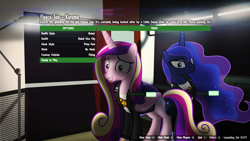 Size: 2440x1373 | Tagged: safe, artist:bastbrushie, imported from derpibooru, princess cadance, princess luna, alicorn, pony, grand theft auto, gta online, gta v, heist, robbery