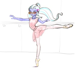 Size: 945x913 | Tagged: safe, artist:dadss_rootbeer, imported from derpibooru, sugarcoat, equestria girls, arabesque, ballerina, ballet, dancing, female, looking at you, solo