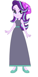 Size: 1067x2138 | Tagged: safe, artist:cartoonmasterv3, imported from derpibooru, starlight glimmer, human, equestria girls, clothes, dress, female, humanized, long dress, solo, vector