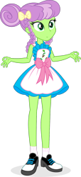 Size: 712x1564 | Tagged: safe, artist:punzil504, imported from derpibooru, auntie applesauce, human, equestria girls, clothes, clothes swap, equestria girls-ified, female, open mouth, shoes, simple background, socks, solo, transparent background, young auntie applesauce, younger