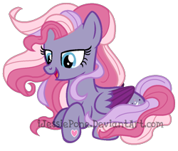 Size: 966x820 | Tagged: safe, artist:ijessiepone, imported from derpibooru, starsong, pegasus, pony, colored wings, colored wingtips, cute, female, folded wings, g3, g3 to g4, g4, generation leap, heart, hoof heart, lying down, mare, purple wings, redesign, simple background, solo, starsawwwng, transparent background, tricolor mane, watermark, white background, wings