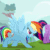 Size: 960x960 | Tagged: safe, imported from derpibooru, screencap, rainbow dash, twilight sparkle, twilight sparkle (alicorn), alicorn, pegasus, pony, derpibooru, rainbow roadtrip, animated, cropped, female, gif, hope hollow, juxtaposition, meta