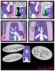 Size: 3500x4500 | Tagged: safe, artist:becauseimpink, imported from derpibooru, rarity, oc, pony, unicorn, comic:transition, comic, dialogue, elusive, eyes closed, male, rule 63, sad, stallion, transgender