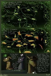 Size: 1024x1536 | Tagged: safe, artist:bootsdotexe, imported from derpibooru, oc, oc only, oc:beta, oc:delta, oc:lockhart, bicorn, pony, unicorn, comic:beyond our borders, comic, earpiece, equestria, female, horn, male, map, mare, mutant, stallion, trio