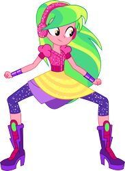 Size: 764x1046 | Tagged: safe, artist:marcorois, artist:marcorulezzz, imported from derpibooru, lemon zest, equestria girls, boots, clothes, female, shoes, skirt, solo, vector