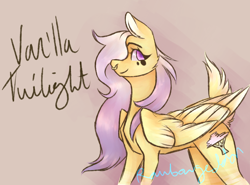 Size: 2846x2108 | Tagged: safe, artist:leechetious, imported from derpibooru, oc, oc only, oc:vanilla twilight, pegasus, pony, female, hair over one eye, mare, nose piercing, nose ring, not fluttershy, pegasus oc, piercing, solo, wings