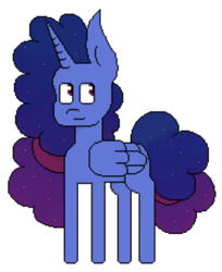 Size: 377x461 | Tagged: safe, alternate version, artist:hunterthewastelander, imported from derpibooru, oc, oc only, oc:dusk wind, alicorn, pony, alicorn oc, cropped, horn, magical lesbian spawn, offspring, parent:pinkie pie, parent:princess luna, parents:lunapie, simple background, solo, transparent background