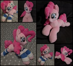 Size: 2000x1800 | Tagged: safe, artist:burgunzik, imported from derpibooru, pinkie pie, earth pony, pony, clothes, female, irl, mare, photo, plushie, socks, solo, striped socks